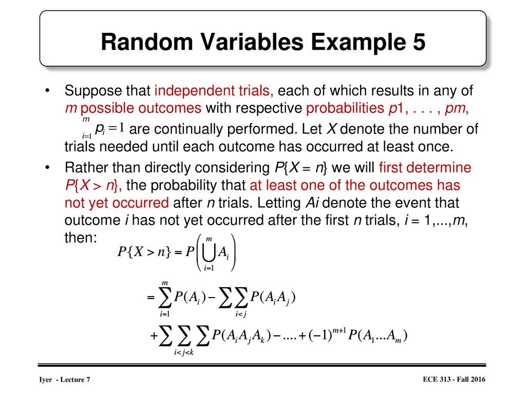 Random Variables Example 5