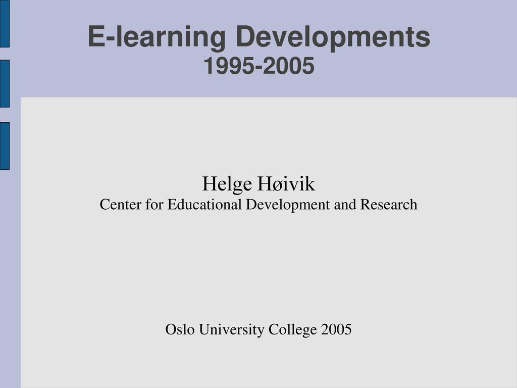 E-learning Developments