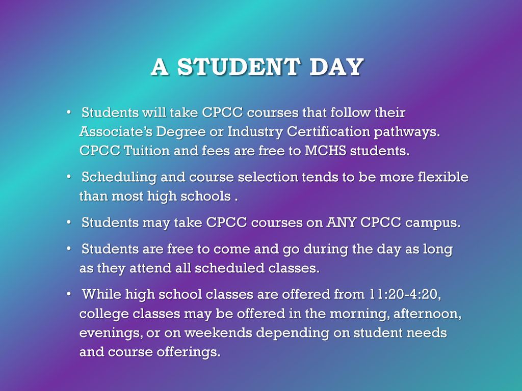 CMS Middle College High Schools - ppt download