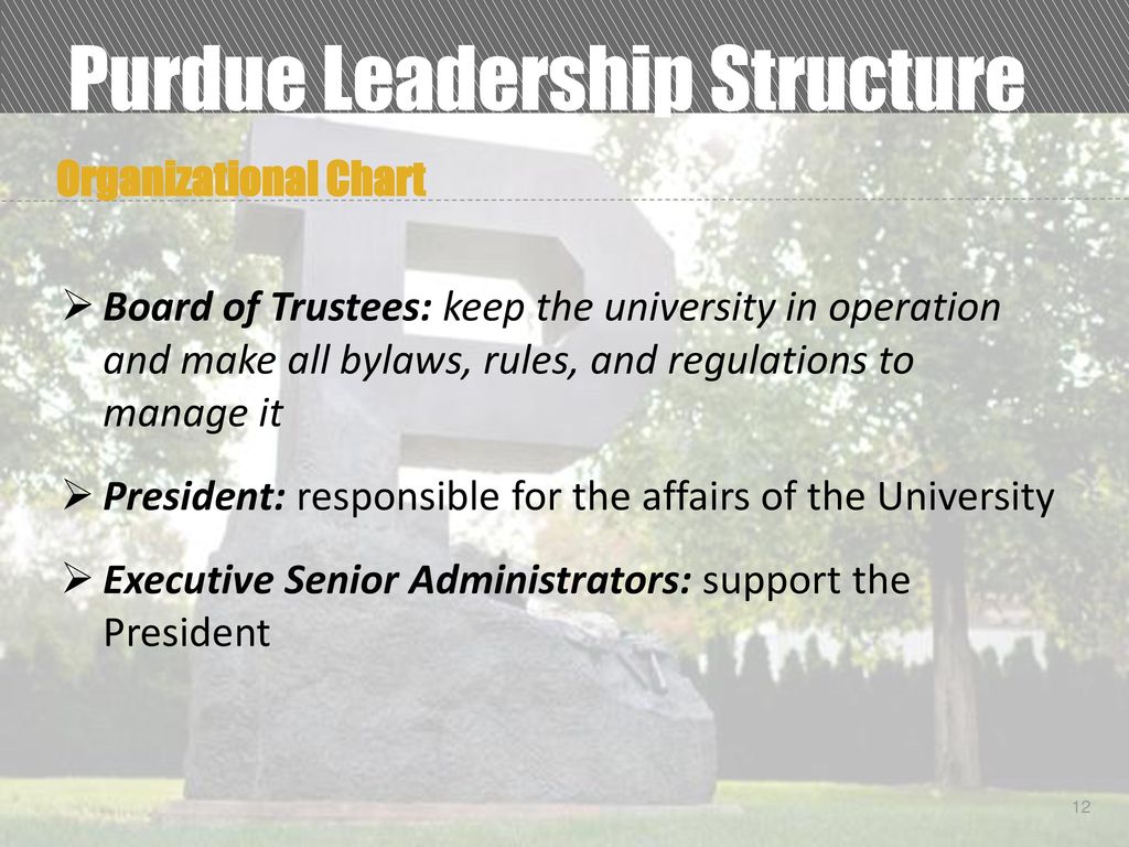 Purdue University Organizational Chart