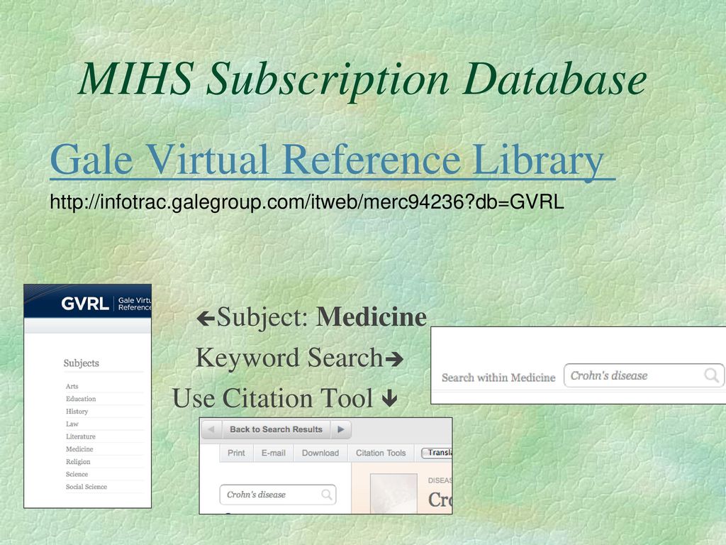 MIHS Subscription Database