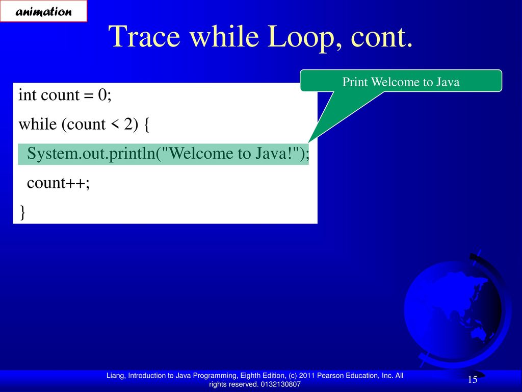 Chapter 5 Loops Liang, Introduction to Java Programming, Eighth Edition ...