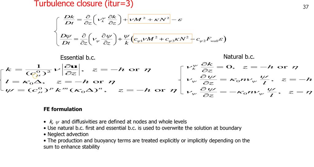 Turbulence closure (itur=3)