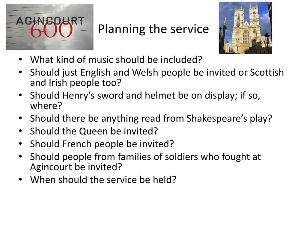 Planning the service What kind of music should be included