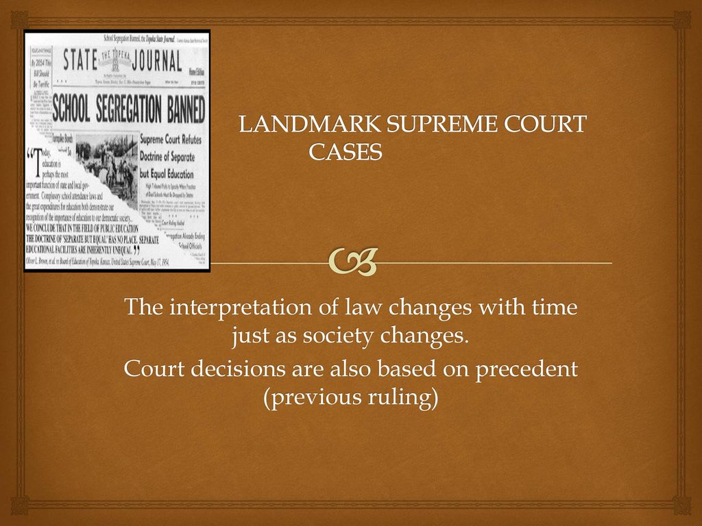 LANDMARK SUPREME COURT CASES - Ppt Download