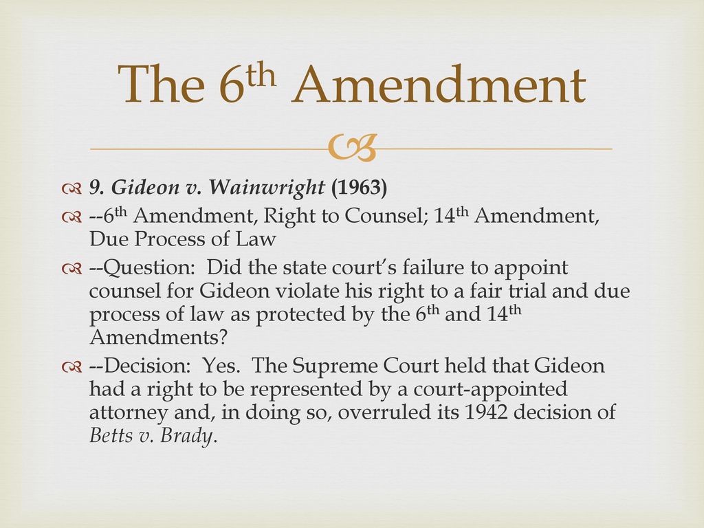 gideon vs wainwright amendment