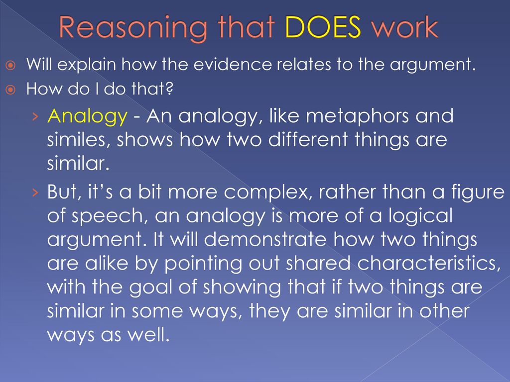 Reasoning that DOES work