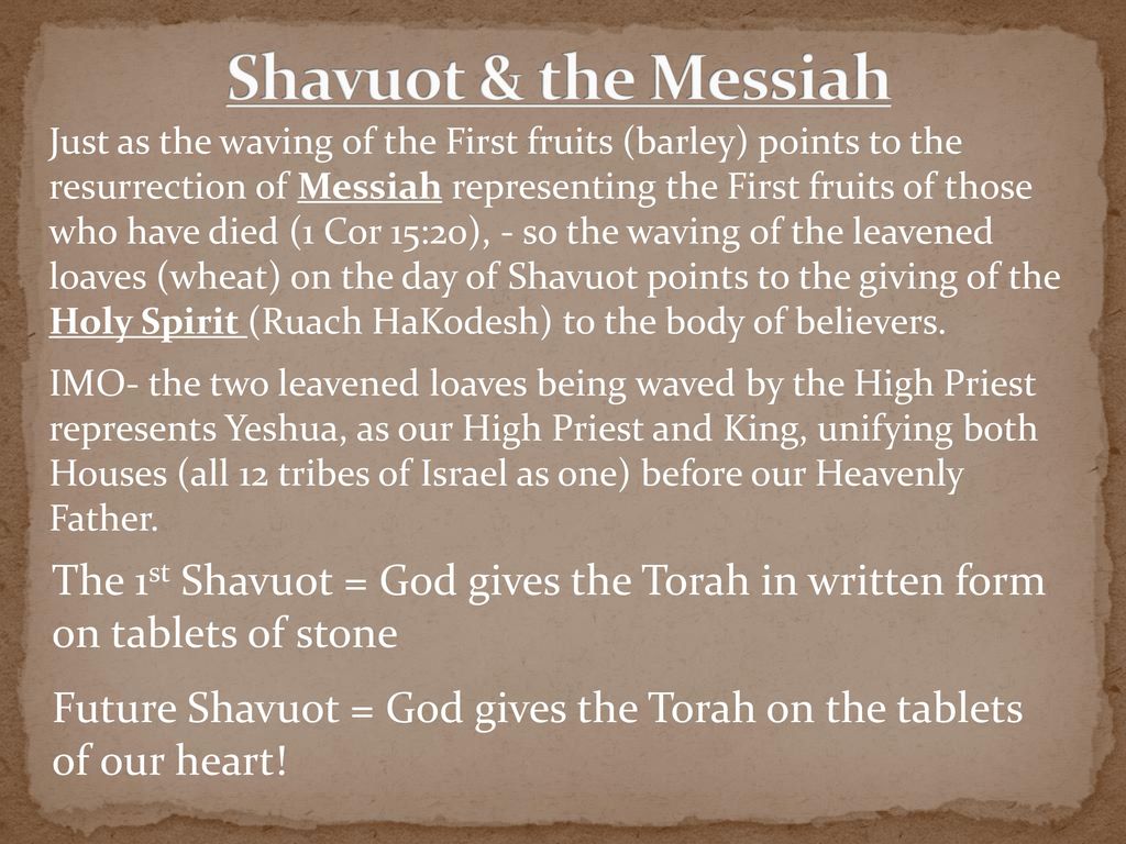 Revealing Messiah in First Fruits and Shavuot - ppt download
