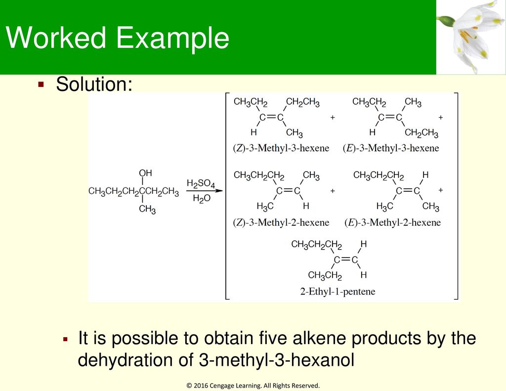 It is possible to obtain five alkene products by the dehydration of 3-methy...