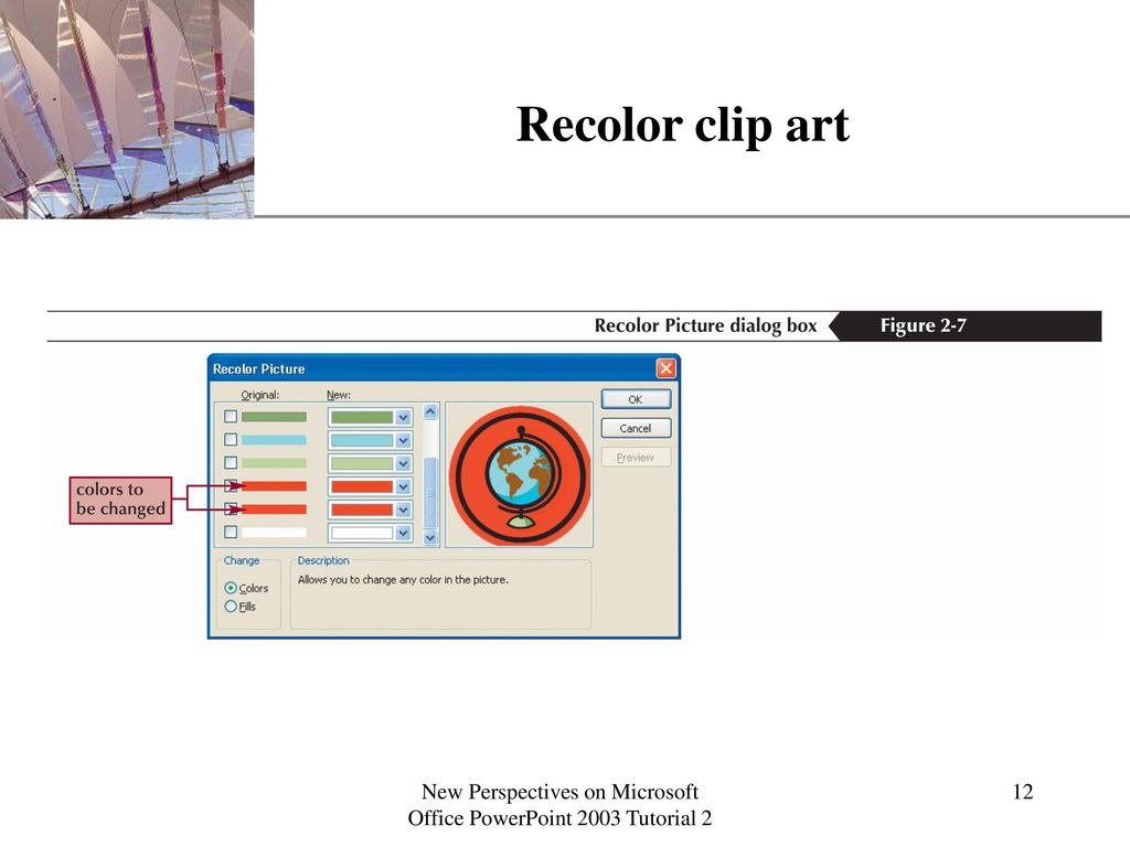 Recolor clip art New Perspectives on Microsoft