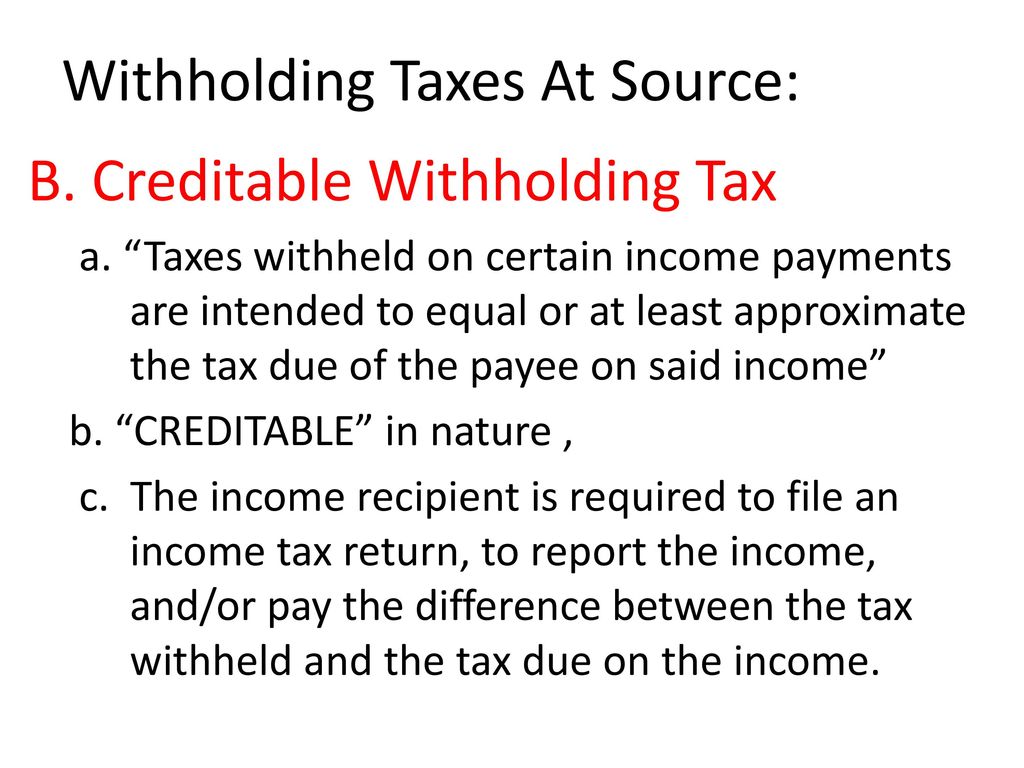 What Does Withholding Tax Mean