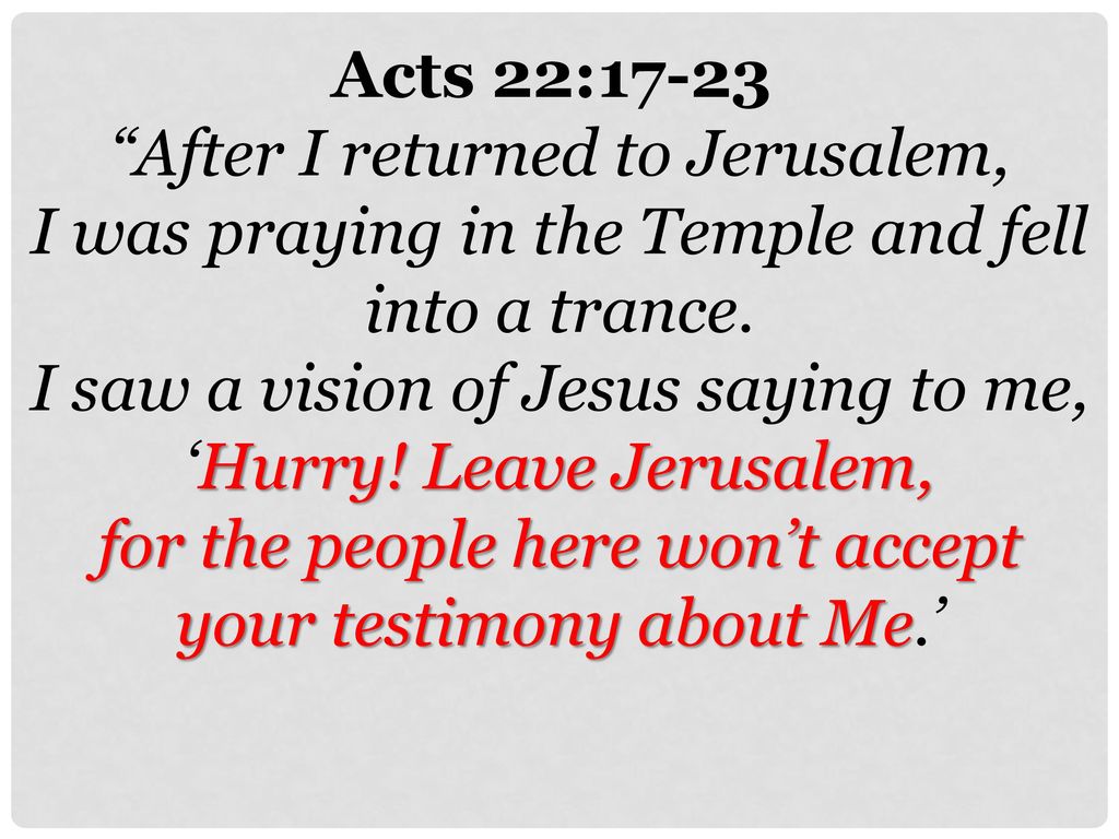 Paul's Defense Acts 22:17-23: ppt download
