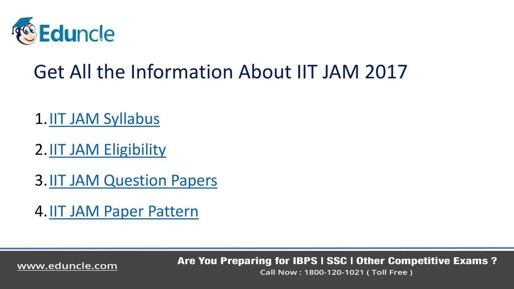 Get All the Information About IIT JAM 2017
