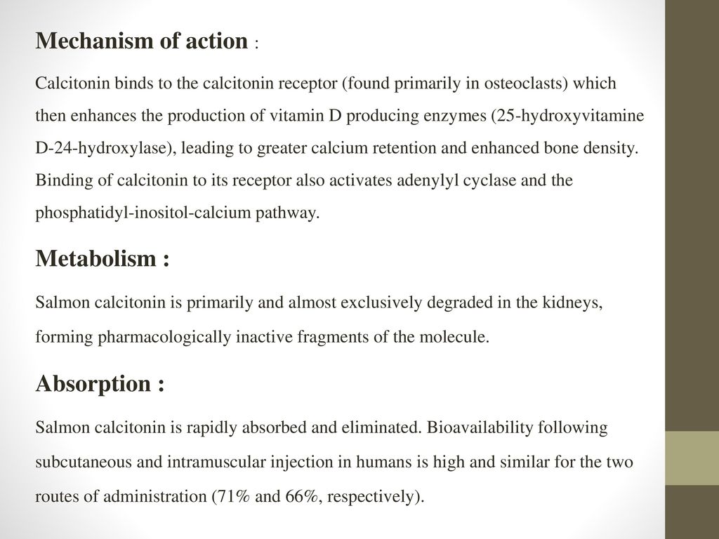 Mechanism of action : Metabolism : Absorption :