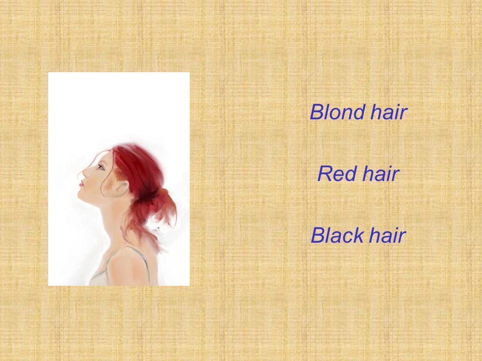 Blond hair Red hair Black hair
