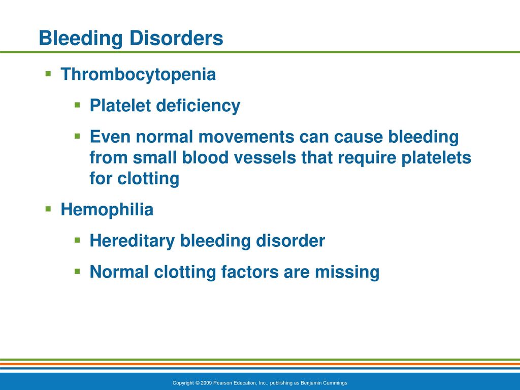 Bleeding Disorders Thrombocytopenia Platelet deficiency