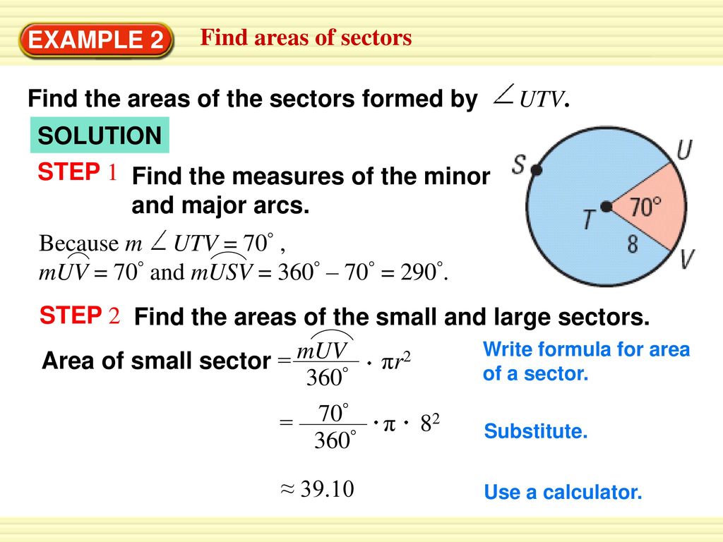 Find the area of a circle with the given measure. - ppt download