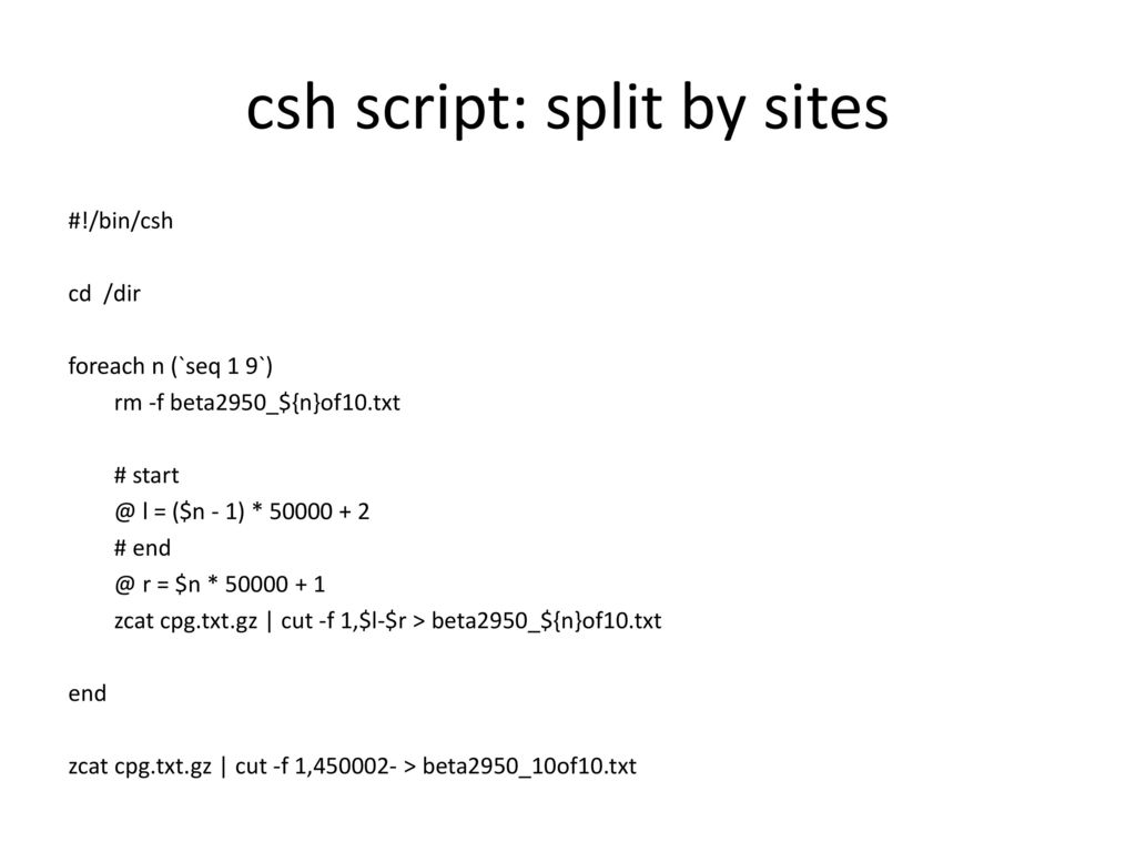 Using unix shell scripts to manage large data ppt download