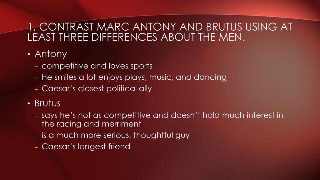 contrast marc antony and brutus
