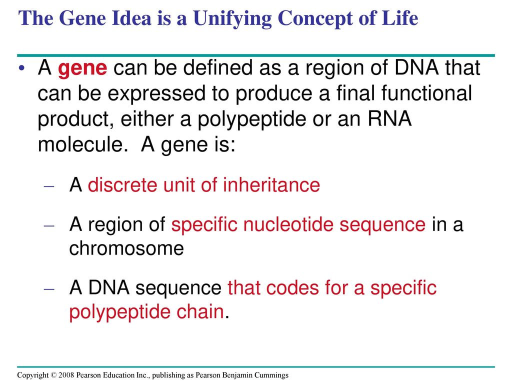 The Gene Idea is a Unifying Concept of Life