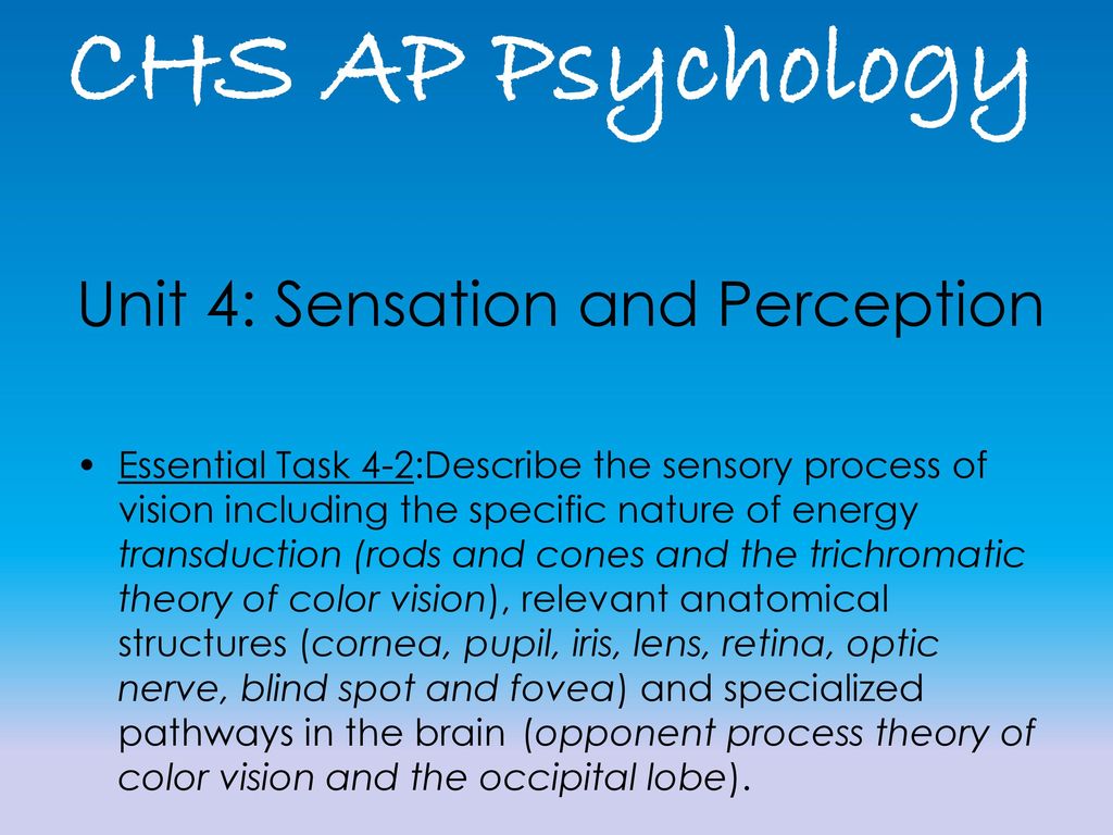 Unit 4: Sensation and Perception - ppt download