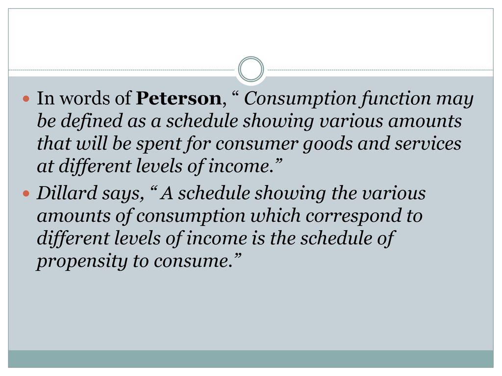Consumption Function It Expresses The Relationship Between Total Consumption Expenditure And National Income C F Y Keynes Uses The Term Propensity To Ppt Download