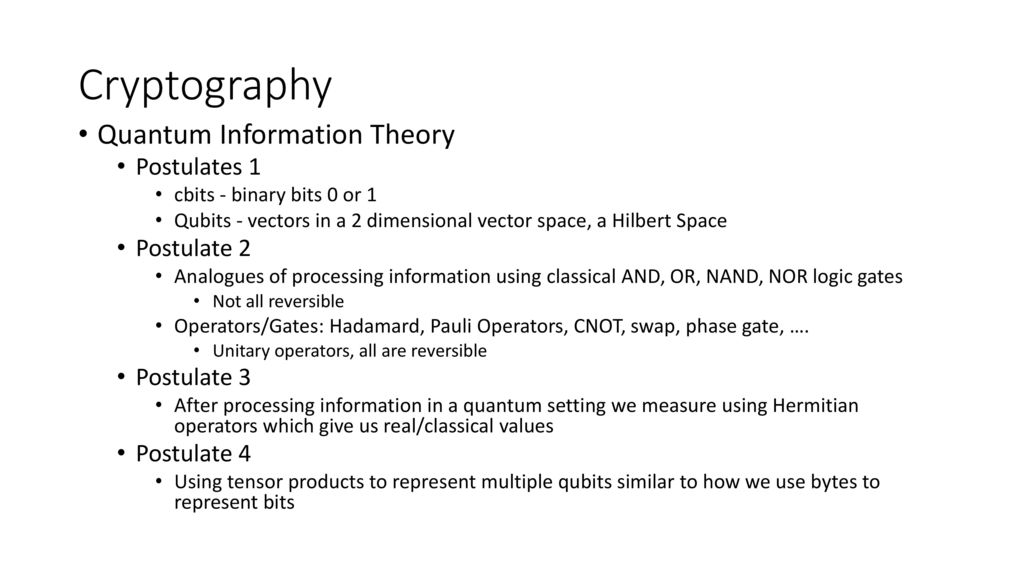 Cybersecurity: Aspects of Cryptography from a Classical and Quantum ...