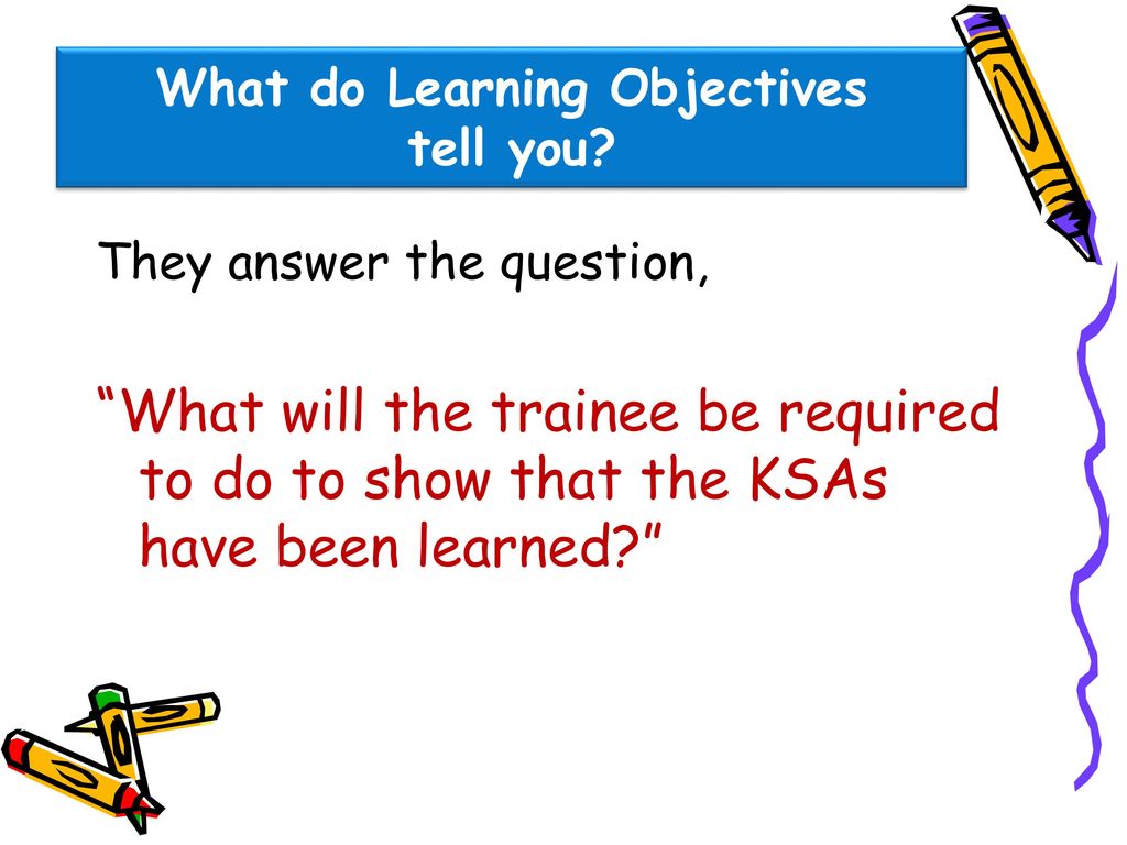 What do Learning Objectives tell you