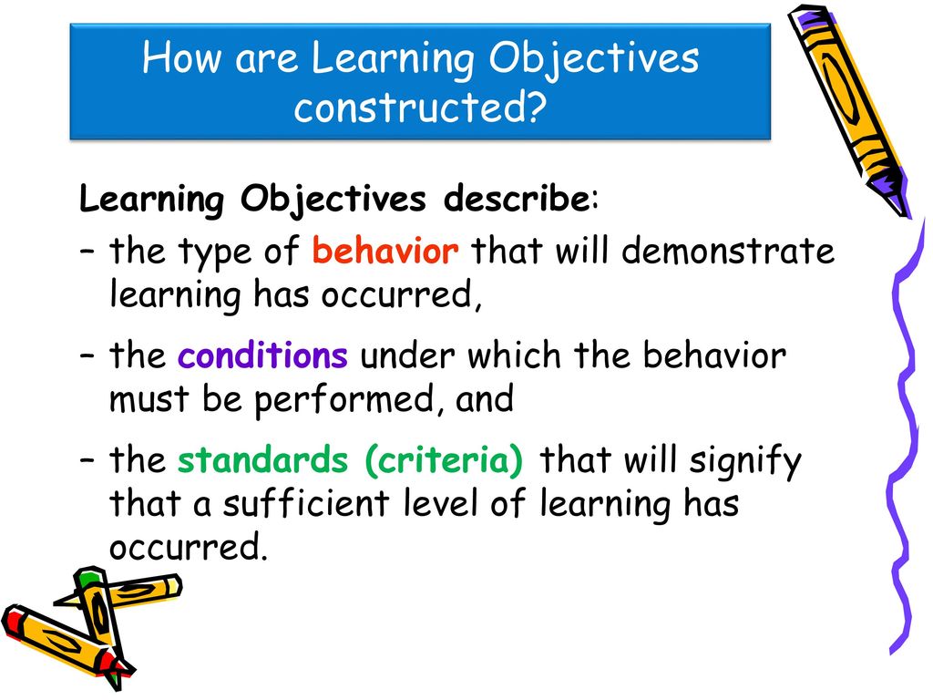 How are Learning Objectives constructed