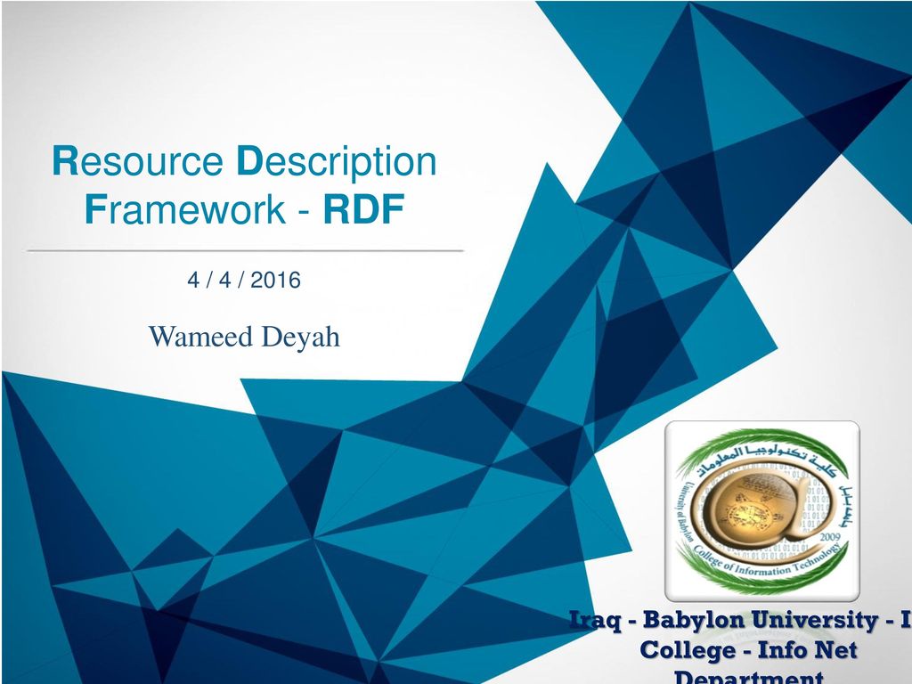Resource description framework rdf ppt download