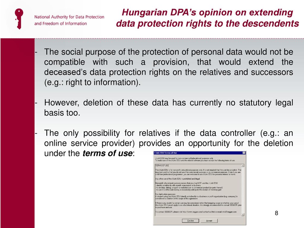 Hungarian DPA’s opinion on extending data protection rights to the descendents