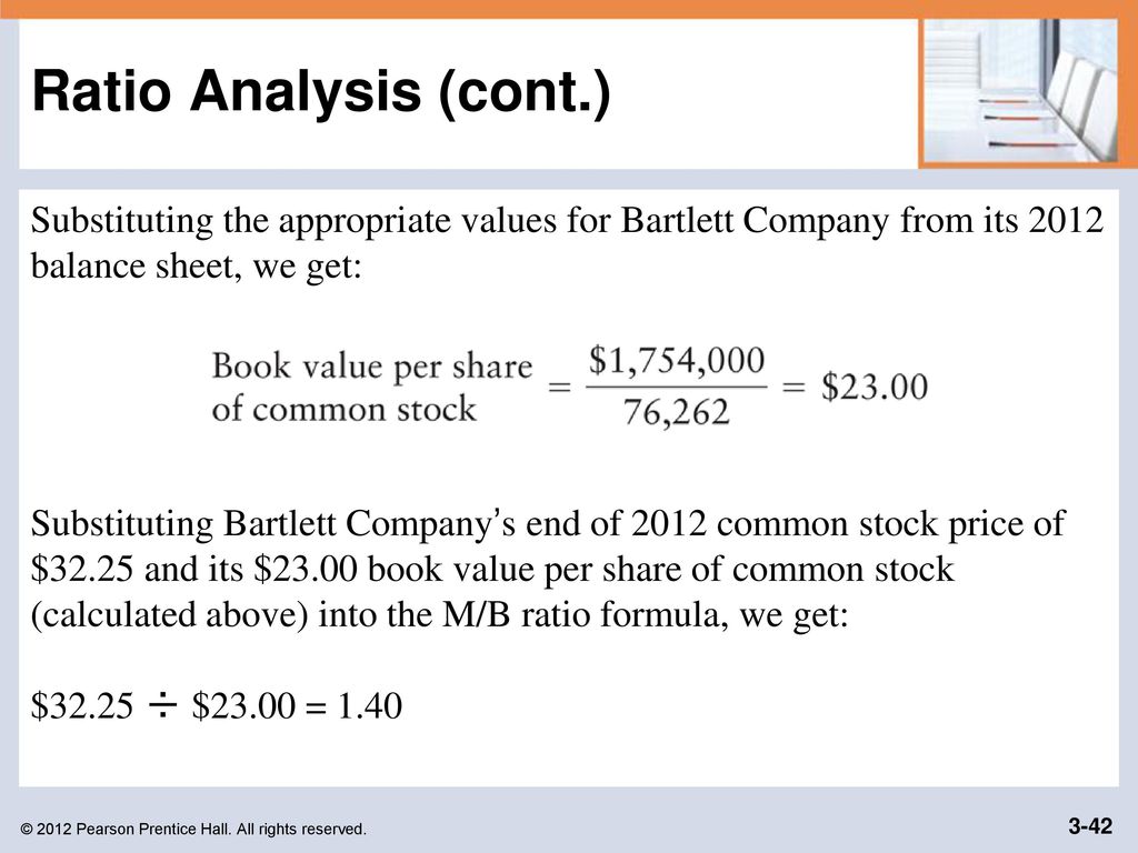 Per value. Ratio Analysis. Value per share Formula. Book value. Book value per share Formula.