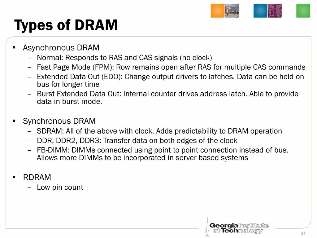 ECE 4100/6100 Advanced Computer Architecture Lecture 11 DRAM - ppt download