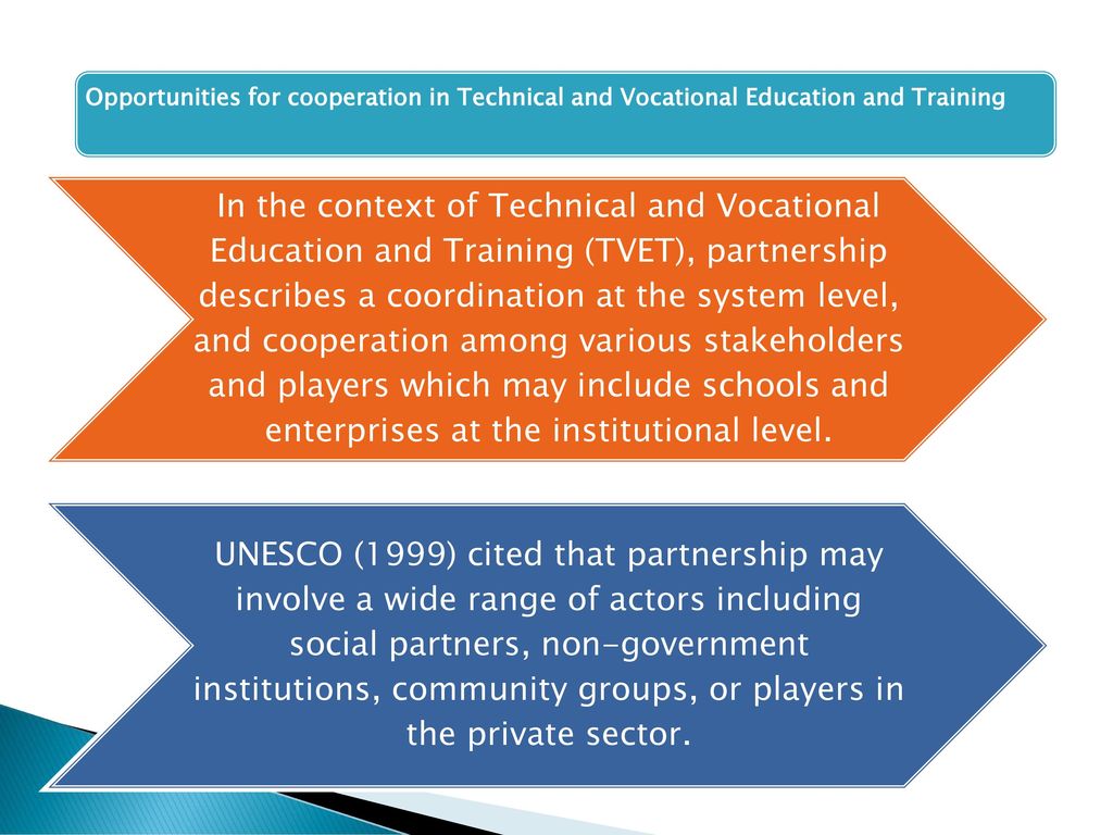 Opportunities for cooperation in Technical and Vocational Education and Training