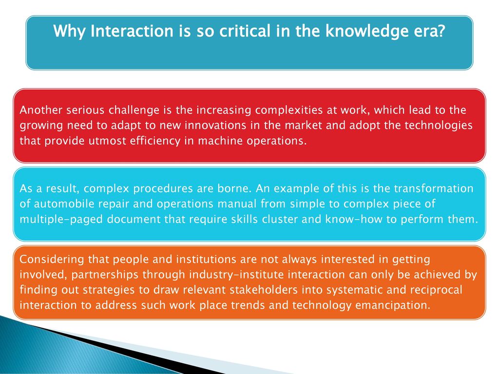 Why Interaction is so critical in the knowledge era