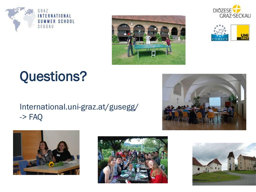 Questions International.uni-graz.at/gusegg/ -> FAQ