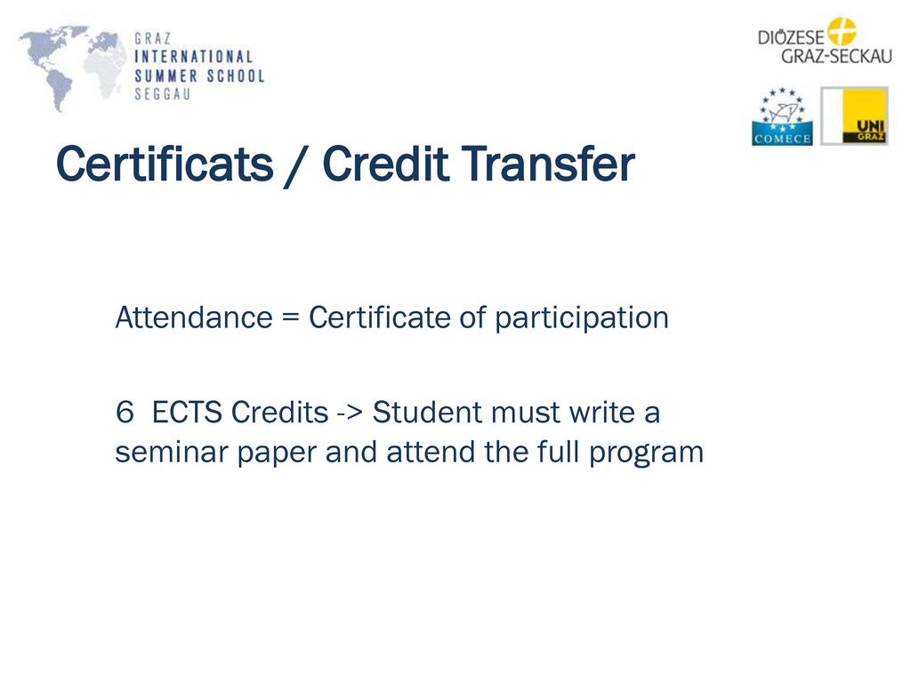Certificats / Credit Transfer