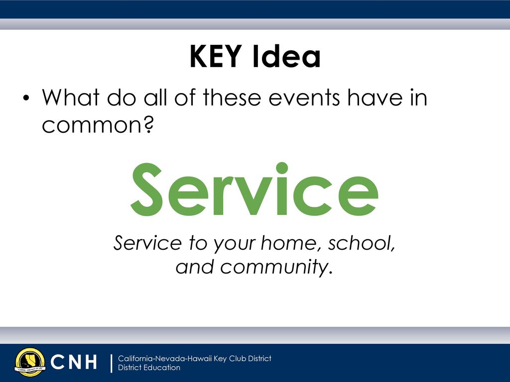 Service to your home, school, and community.