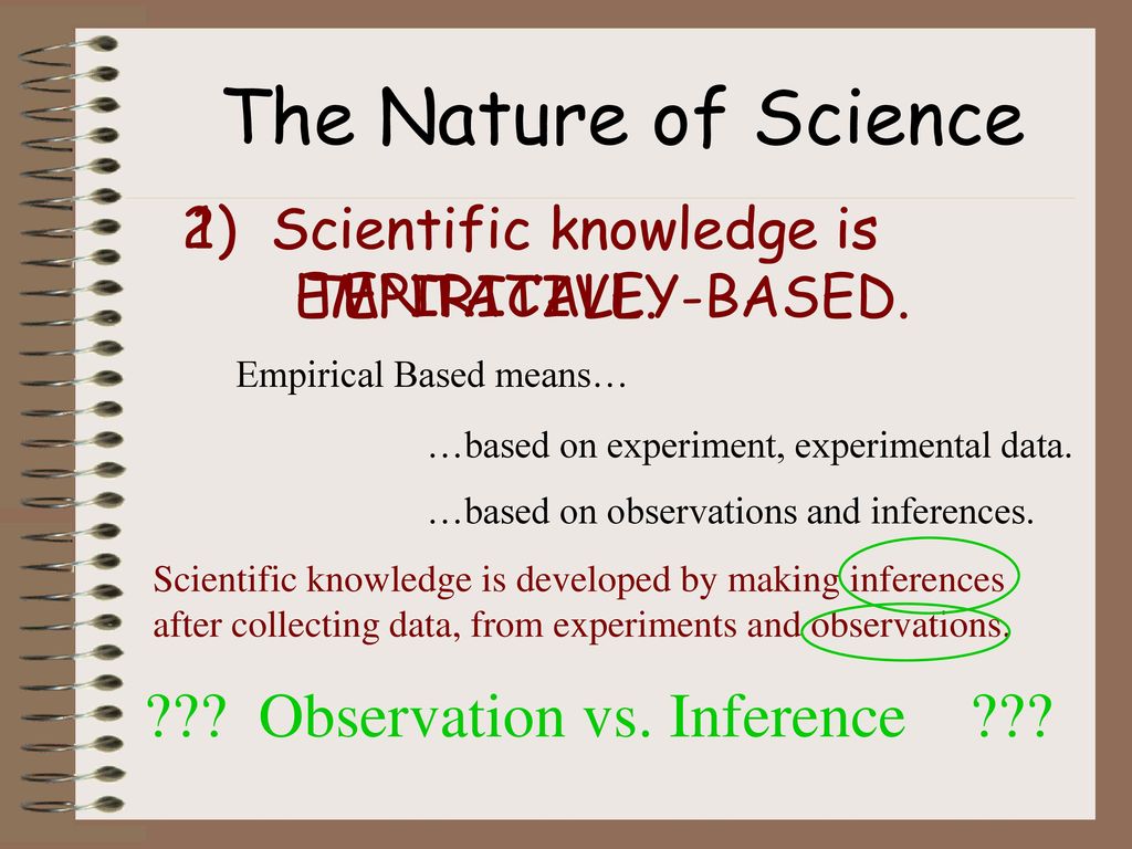 areal Bryggeri sygdom The Nature of Science 1) Scientific knowledge is TENTATIVE. - ppt download