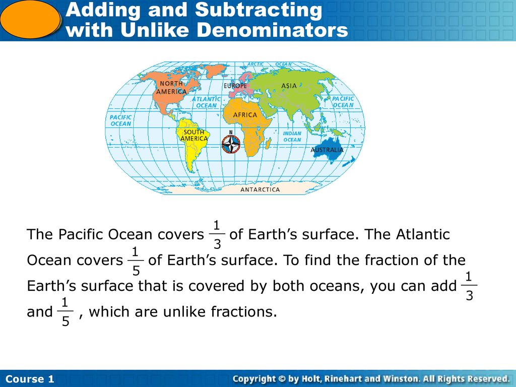 The Pacific Ocean covers of Earth’s surface. The Atlantic