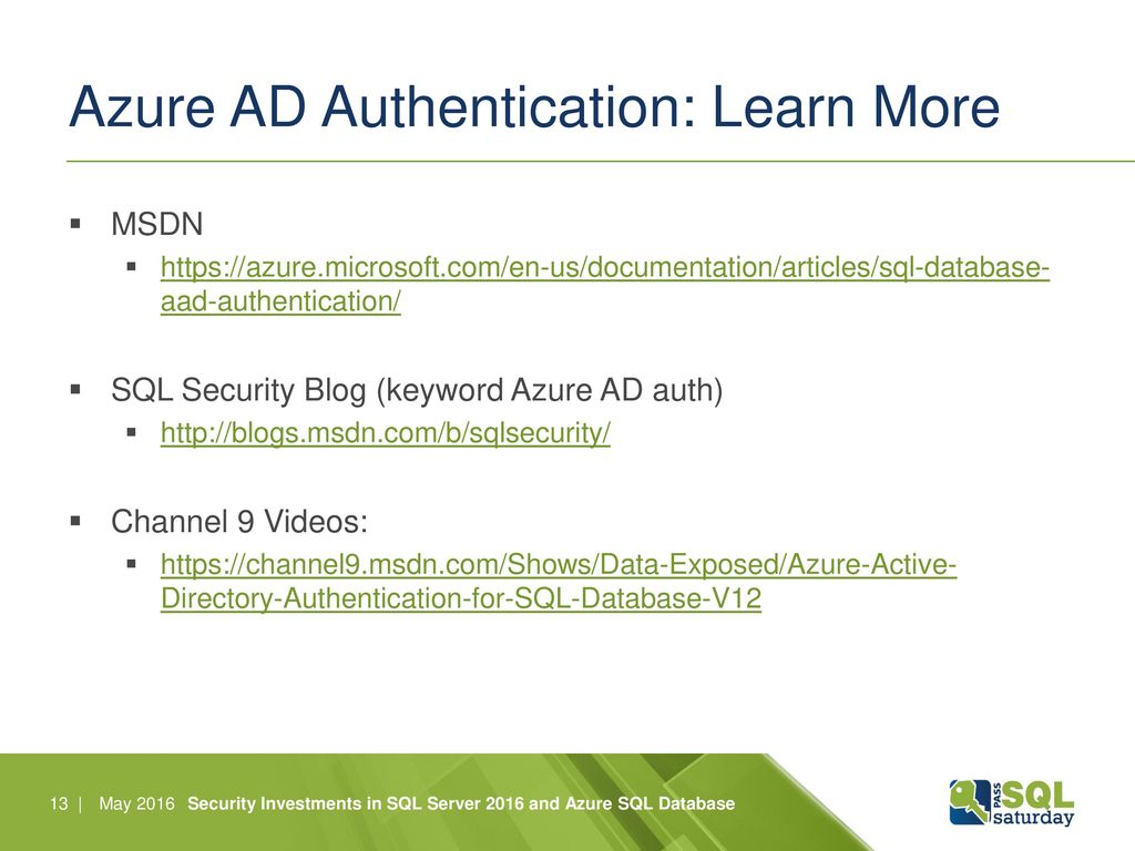 Azure AD Authentication: Learn More