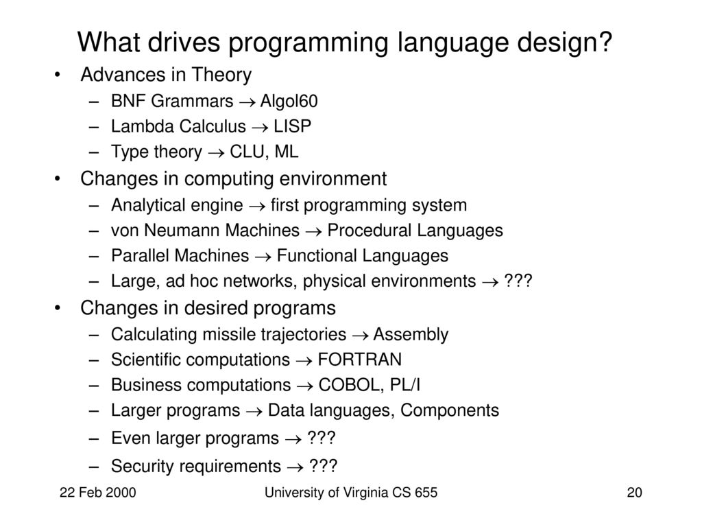 Lecture 11: Fixing Fixed Points On to Language Design - ppt download
