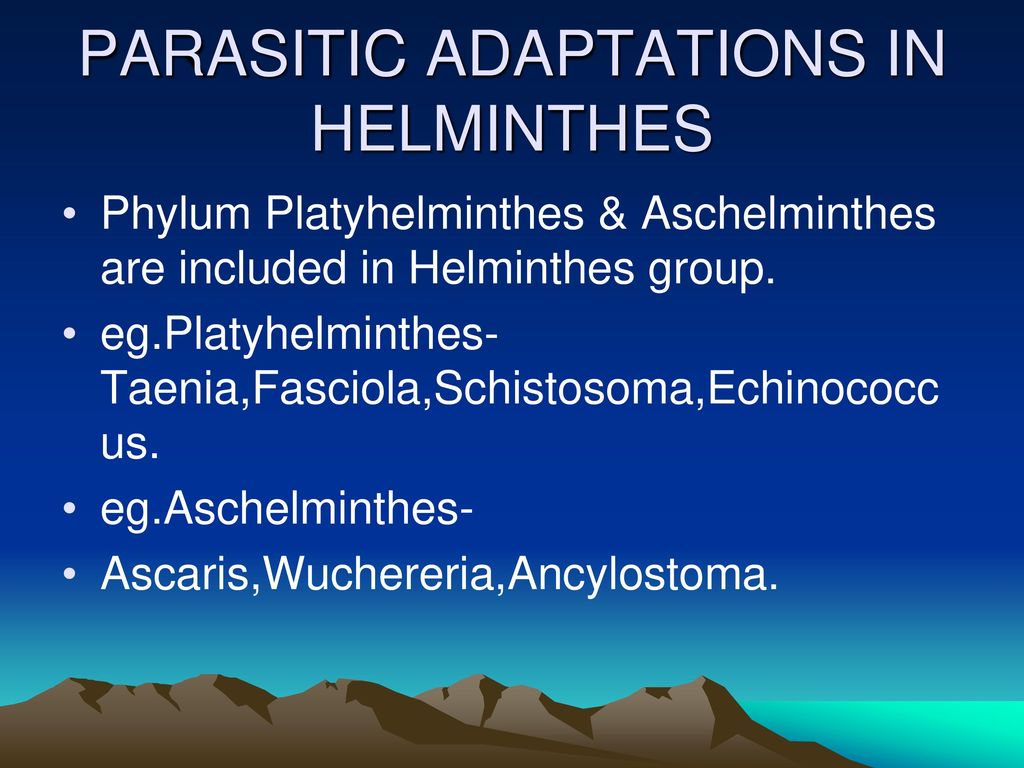 helminths parasitic adaptation)