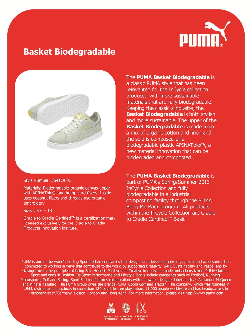 Basket Biodegradable The PUMA Basket Biodegradable is a classic PUMA style  that has been reinvented for the InCycle collection, produced with more  sustainable. - ppt download