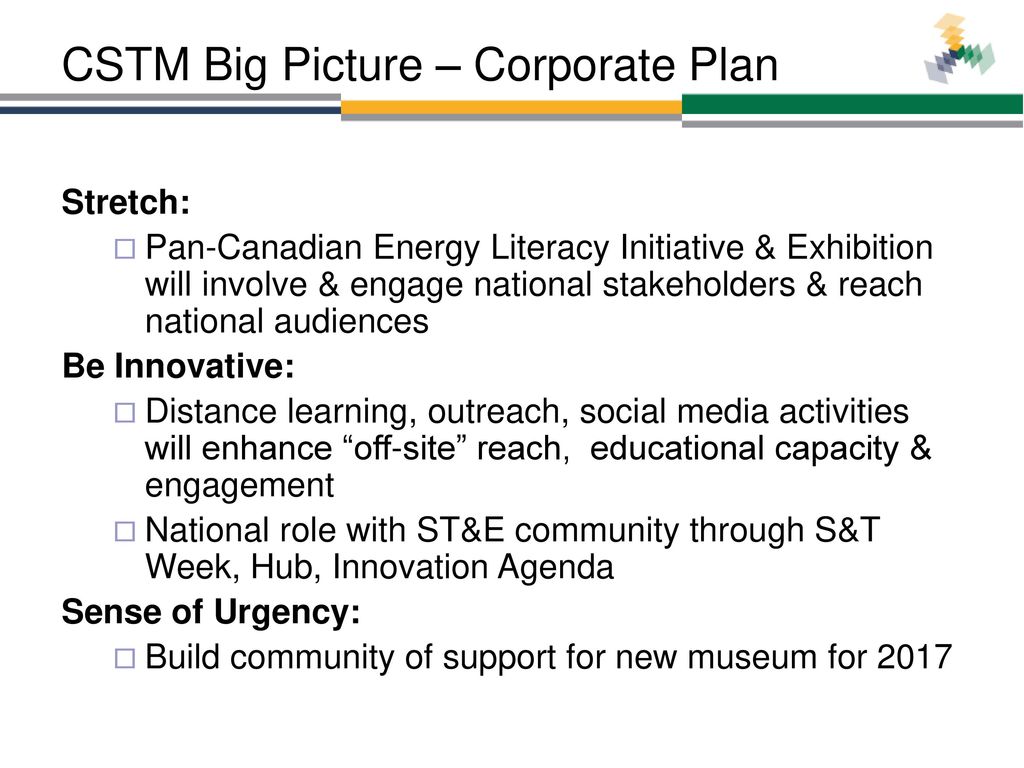 CSTM Big Picture – Corporate Plan