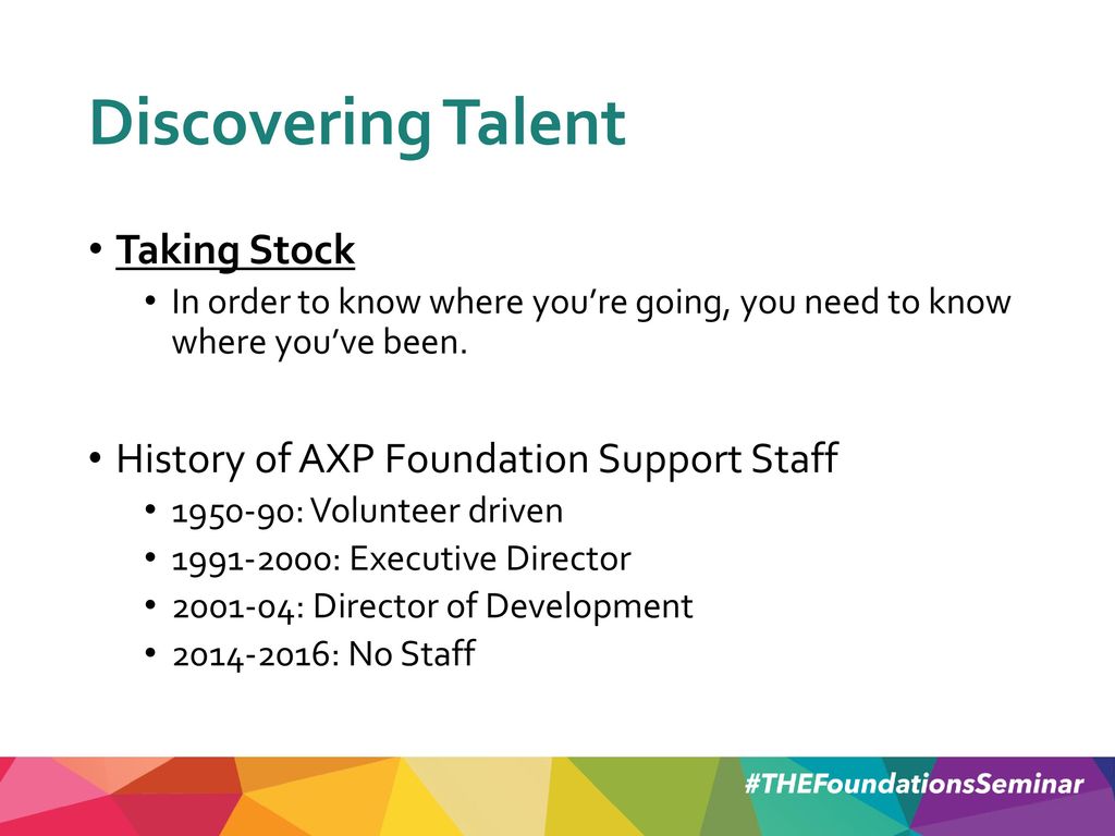 Discovering Talent Taking Stock