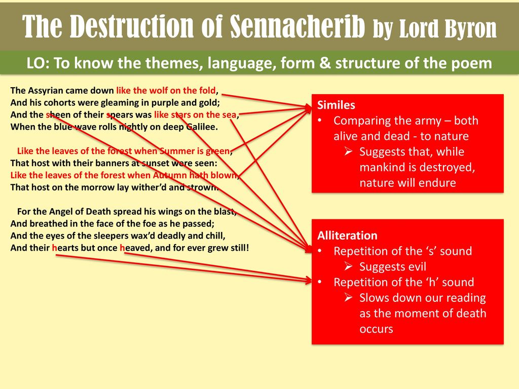 The Destruction of Sennacherib by Lord Byron - ppt download