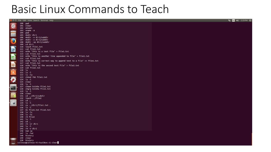 Basic Linux Commands to Teach