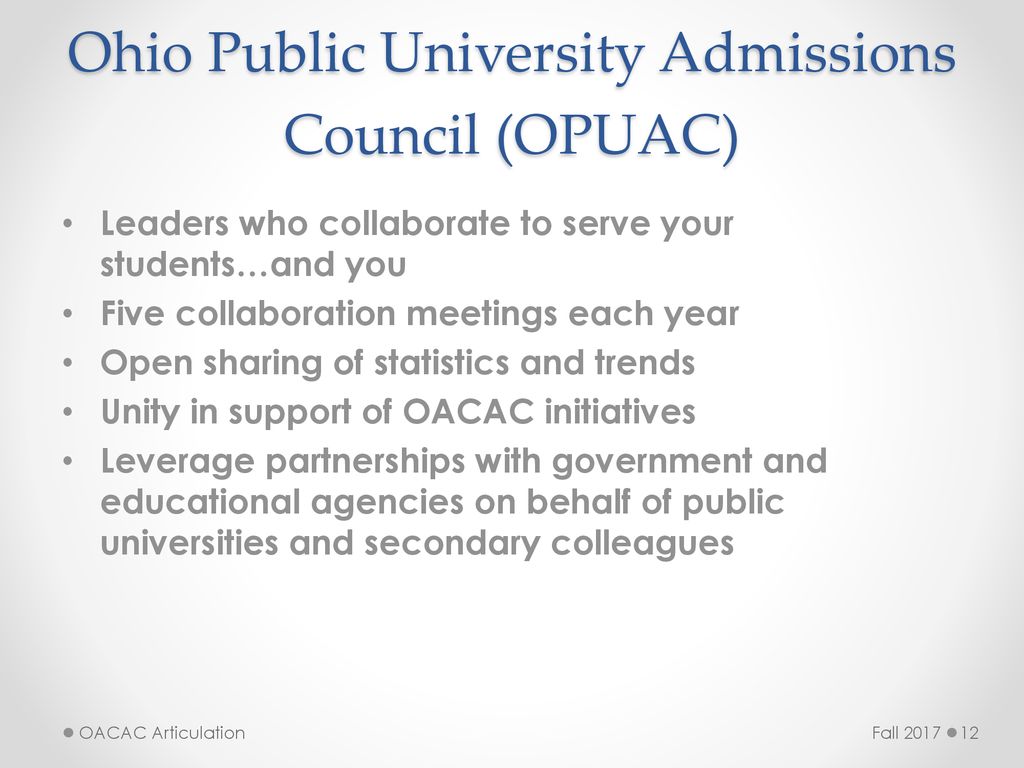 Ohio Public University Admissions Council (OPUAC)