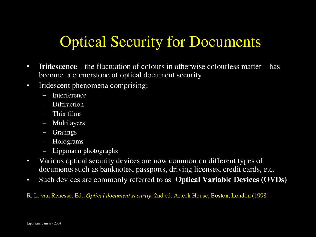 Optical Security for Documents